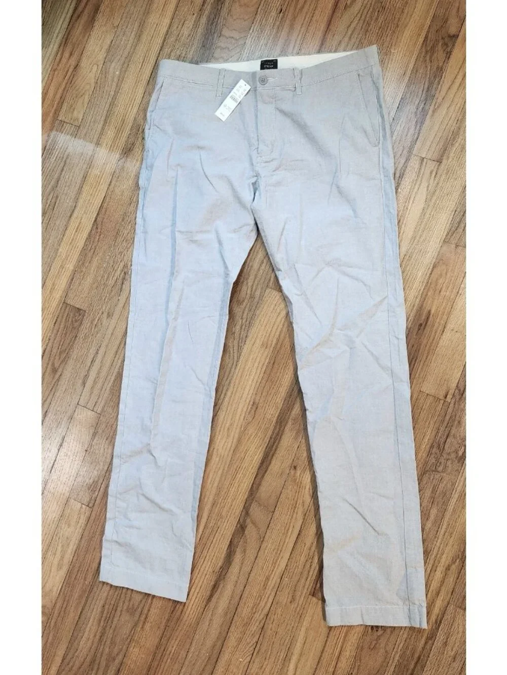 J Crew Pants 34x34 Gray Straight Leg 484 Stretch Cotton Pcokets Chino Slim Fit